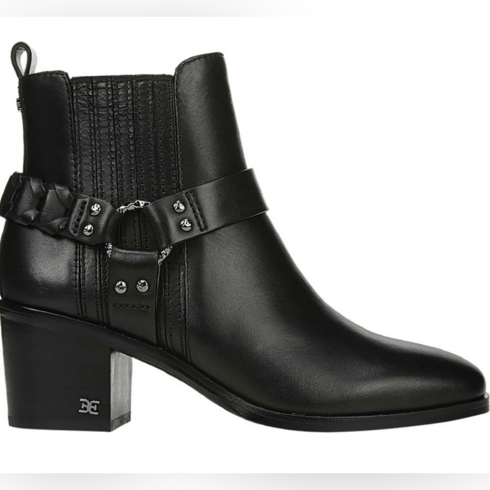 SAM EDELMAN Women's Dalma Ankle Boots Bootie Leather Black 10